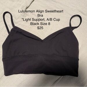 lululemon athletica Black Sweetheart Bra